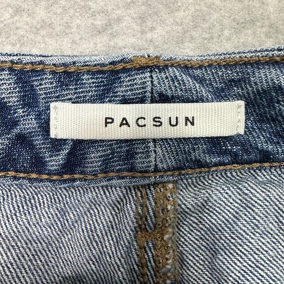 Pacsun Jean Shorts WMNS 29 High Rise Festival Cut-Off Distressed Raw Hem Denim - Picture 6 of 10